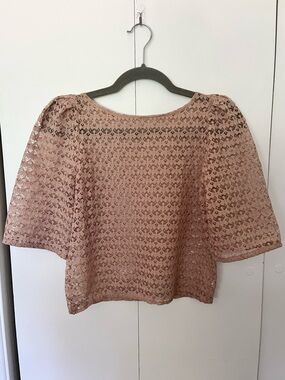 American Apparel Cropped Lace Blouse
